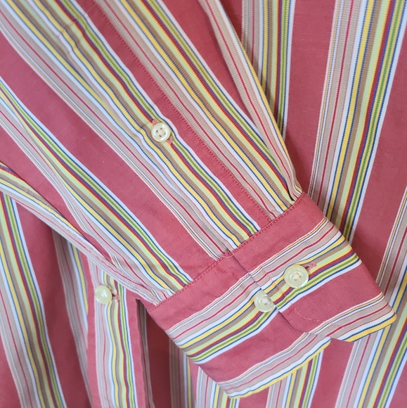 Gant Men's Classic Long Sleeve Dress Shirt, Size: Medium Color: Stripes - Picture 5 of 12